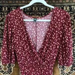 Burnt red floral jumpsuit